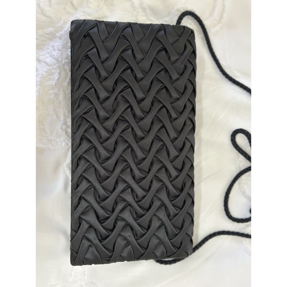 Vintage ADG Fashion Imports black satin woven  Clutch Evening Bag Strap - Picture 4 of 8